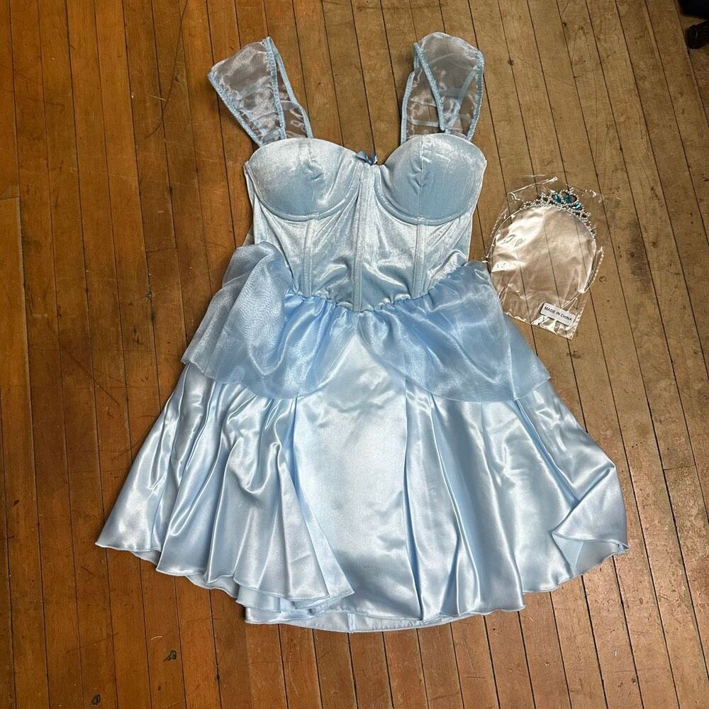 Dolls Kill blue Princess Cinderella satin velvet Costume